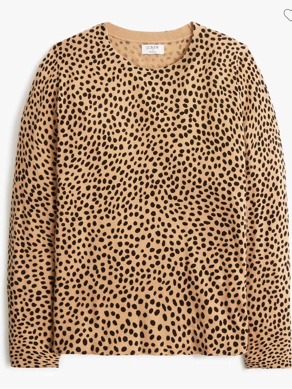 J Crew Factory- Cheetah Teddie Sweater in, “Wild Cheetah Sweater”, Size L